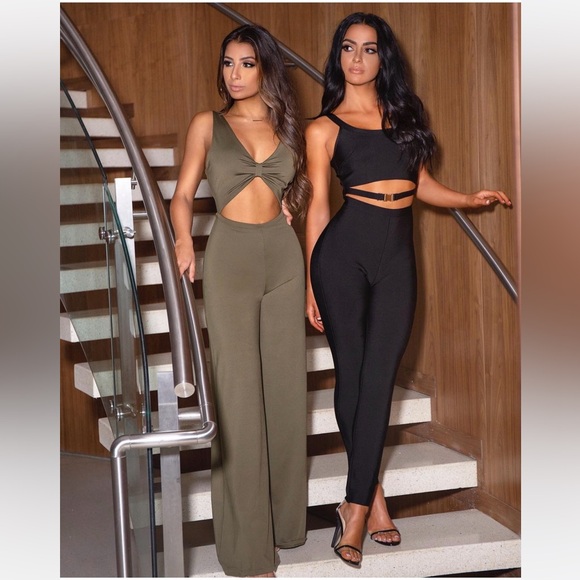 HOT MIAMI STYLES GREEN JUMPSUIT, S - Picture 2 of 11